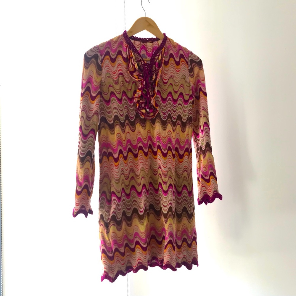 Missoni Pink summer zigzag crochet knit dress